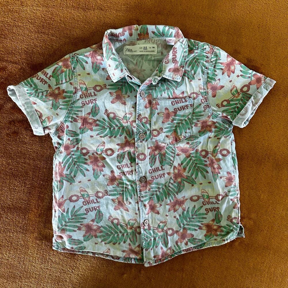 Zara Boys 2T Button Down Shirt Casual